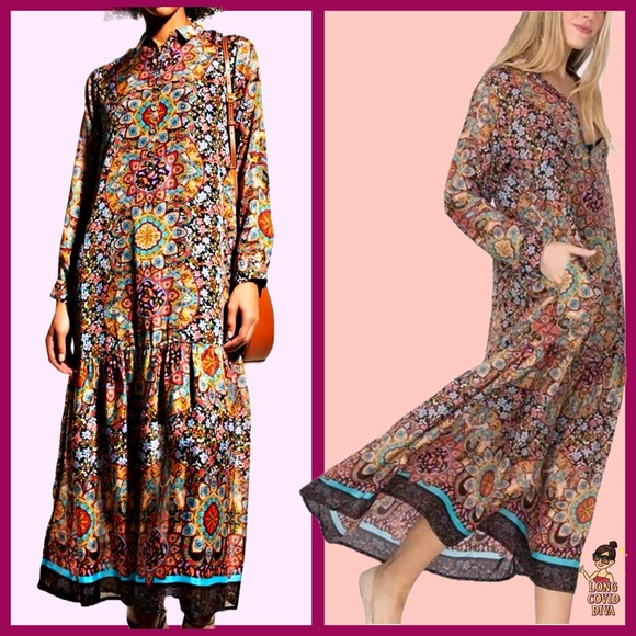 🌺JOHNNY WAS🌺/EUC/100% SILK,
“MANDALA SHEA,” MAXI DRESS/SMALL🌺 - Picture 16 of 17